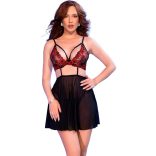 Chilirose CR 4869 – fekete-piros érzéki babydoll