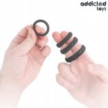 ADDICTED TOYS – textúrázott péniszgyűrű szett 4 méretben