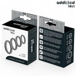 ADDICTED TOYS – textúrázott péniszgyűrű szett 4 méretben
