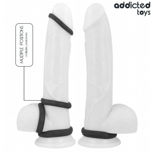 ADDICTED TOYS – textúrázott péniszgyűrű szett 4 méretben