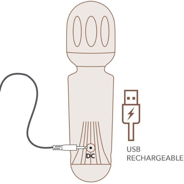 ROCKS-OFF Black Tulip – mini újratölthető varázspálca 16 funkcióval