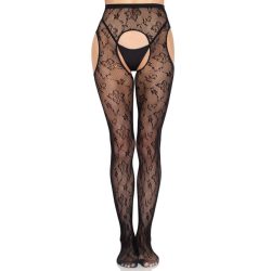   LEG AVENUE - érzéki harisnyanadrág felfüggesztővel, fekete