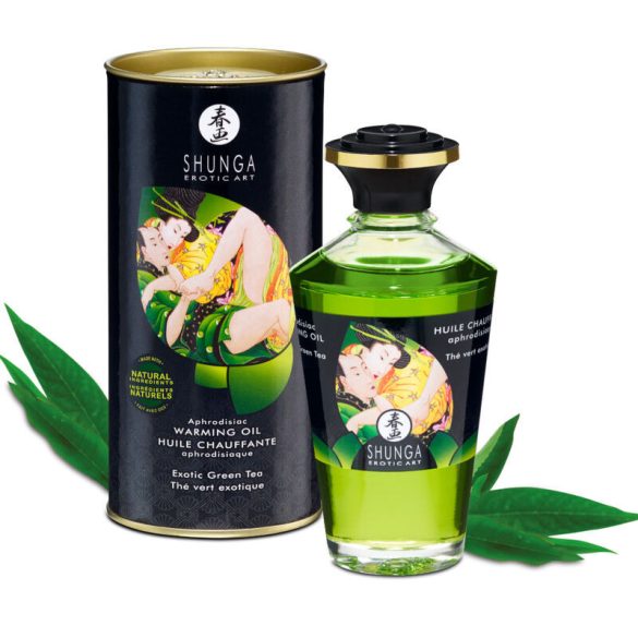 SHUNGA – bio zöld tea masszázsolaj meleg hatással 100 ml