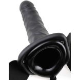 Fetish Fantasy – 19 cm-es vibráló üreges strapon – fekete
